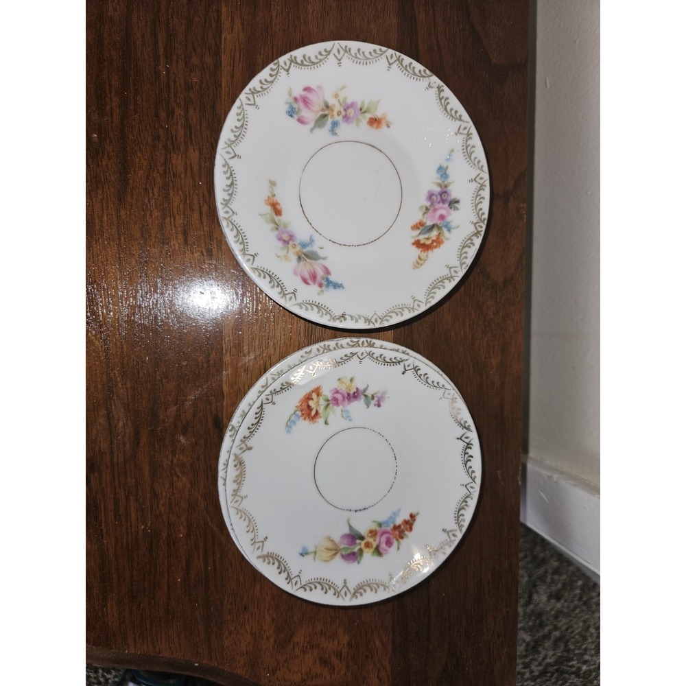 Floral Fine China Made In Germany Saucer Plates Only (2)